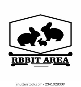 black rabbit vector logo, perfect for marking rabbit areas or habitats.