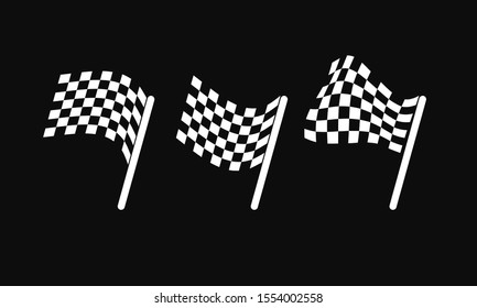 Black Race flag logo icon, modern simple design illustration vector template
