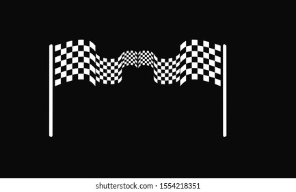 Black Race flag logo icon, modern simple design illustration vector template