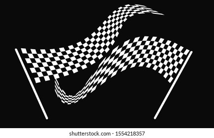 Black Race flag logo icon, modern simple design illustration vector template