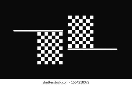 Black Race flag logo icon, modern simple design illustration vector template