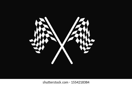 Black Race flag logo icon, modern simple design illustration vector template