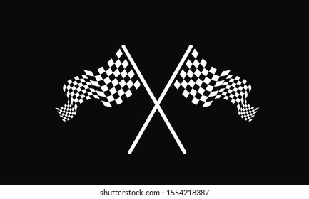 Black Race flag logo icon, modern simple design illustration vector template