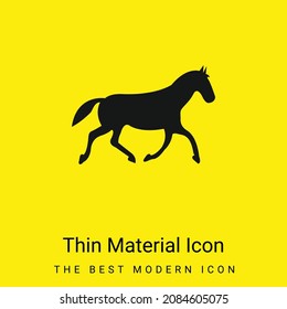 Black Race Horse Walking Pose minimal bright yellow material icon