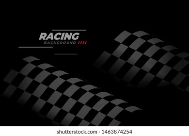 black racing background with checkered flag