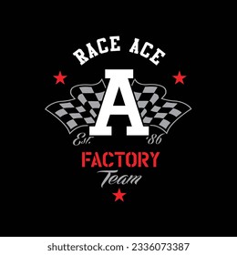 BLACK RACING BADGES FOR APPAREL