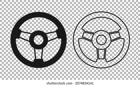 Black Racing Simulator Cockpit Icon Isolated On Transparent Background. Gaming Accessory. Gadget For Driving Simulation Game.  Vector