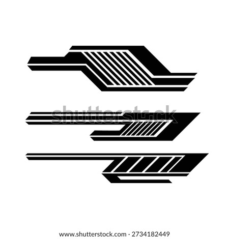 Black racing stripes. Modern race modification