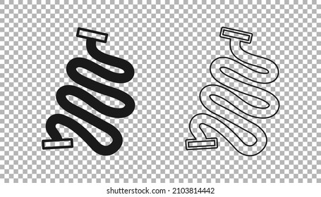Black Racing track icon isolated on transparent background.  Vector