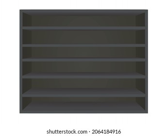 Black  rack shelves. vector illustration