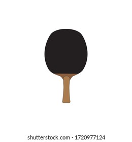 Black racket for playing table tennis. Isolated on a white background. Vector graphics.