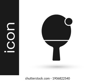 Black Racket for playing table tennis icon isolated on white background.  Vector