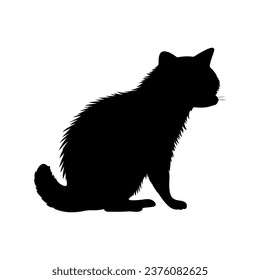 Schwarzer Racon, Vektorgrafik, Maus-Silhouette einzeln auf weißem Hintergrund
