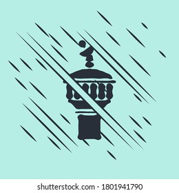 Black Radar icon isolated on green background. Search system. Satellite sign. Glitch style. Vector Illustration