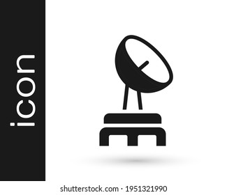 Black Radar icon isolated on white background. Search system. Satellite sign.  Vector