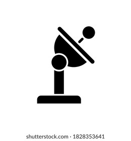 Black Radar satellite dish icon thin line for web and mobile, modern minimalistic flat design.