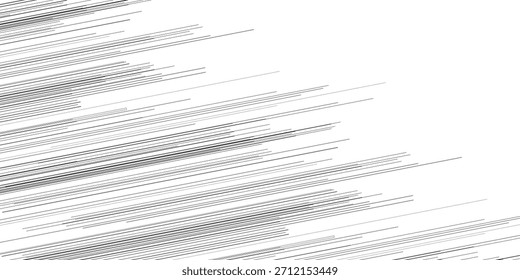 Black radial comics style lines isolated on white background. speed abstract. Vector illustration	