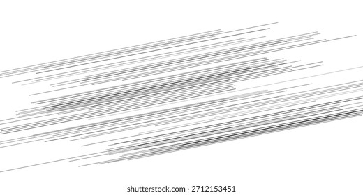 Black radial comics style lines isolated on white background. speed abstract. Vector illustration	