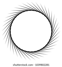 Black radial, radiating lines element on white