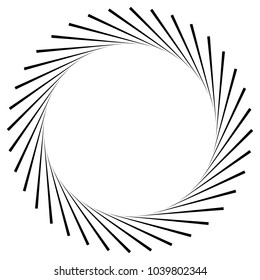 Black radial, radiating lines element on white