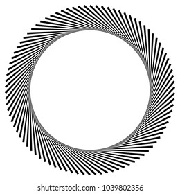 Black radial, radiating lines element on white