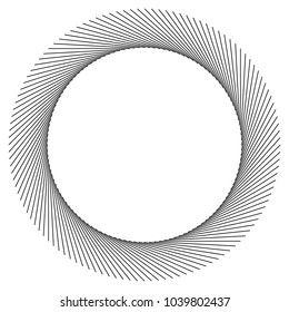 Black radial, radiating lines element on white