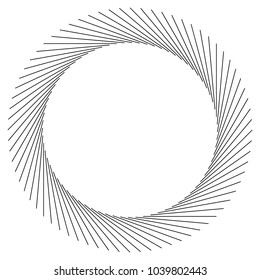 Black radial, radiating lines element on white