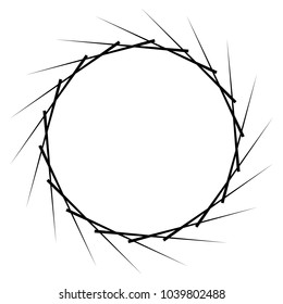 Black radial, radiating lines element on white