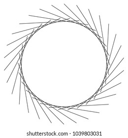 Black radial, radiating lines element on white