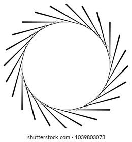 Black radial, radiating lines element on white