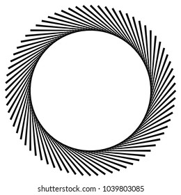 Black radial, radiating lines element on white