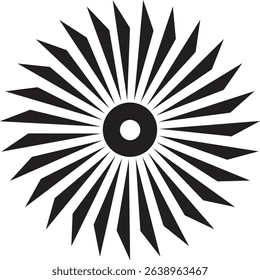 Black Radial Starburst Design and Graphic art