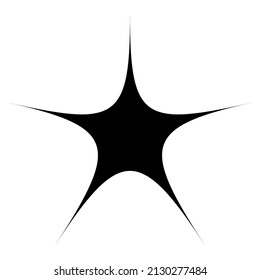 Black radial starburst, sunburst-like element, design shape vector