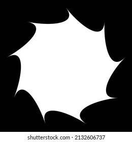 Black radial starburst, sunburst-like element, design shape vector