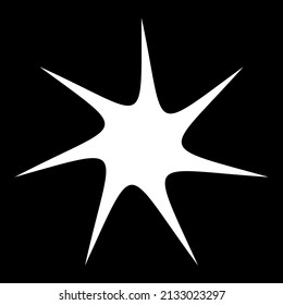 Black radial starburst, sunburst-like element, design shape vector