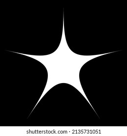 Black radial starburst, sunburst-like element, design shape vector