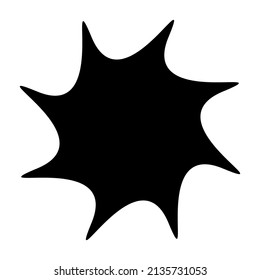 Black radial starburst, sunburst-like element, design shape vector