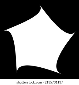 Black radial starburst, sunburst-like element, design shape vector