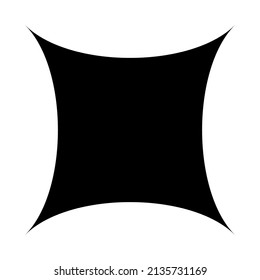 Black radial starburst, sunburst-like element, design shape vector