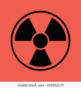 Black radiation sign vector icon