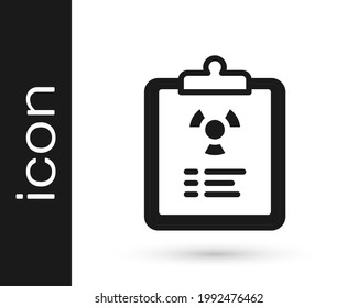 Black Radiation warning document icon isolated on white background. Text file.  Vector