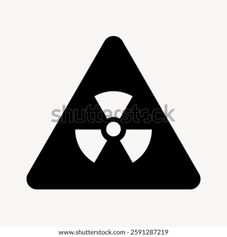 Black radiation warning symbol in a triangle. Radiation hazard sign, radiation alert, and radiation safety. 