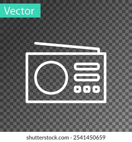 Rádio preto com ícone de antena isolado no fundo transparente.  Vetor