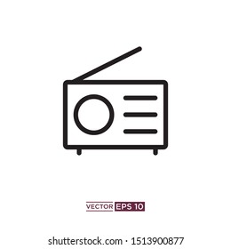 black radio icon vector illustration template