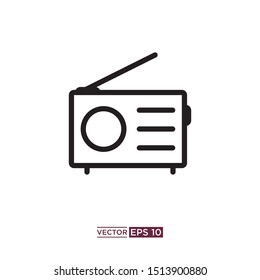 black radio icon vector illustration template