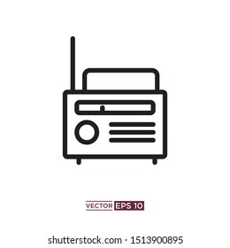 black radio icon vector illustration template