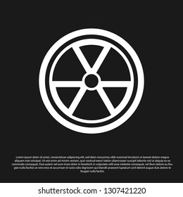 Black Radioactive icon isolated on black background. Radioactive toxic symbol. Radiation Hazard sign. Vector Illustration