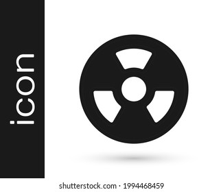 Black Radioactive icon isolated on white background. Radioactive toxic symbol. Radiation Hazard sign.  Vector
