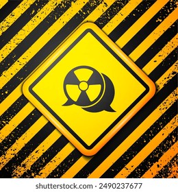 Black Radioactive icon isolated on yellow background. Radioactive toxic symbol. Radiation Hazard sign. Warning sign. Vector