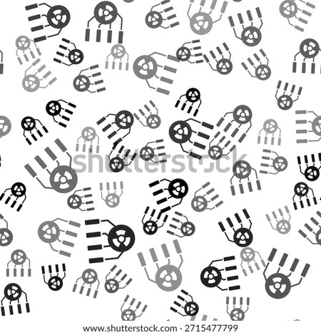 Black Radioactive icon isolated seamless pattern on white background. Radioactive toxic symbol. Radiation hazard sign.  Vector